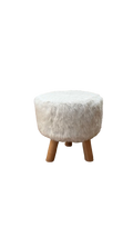 Tabouret en bois avec assise en tissu