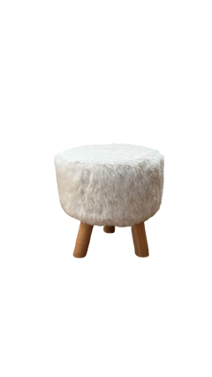 Tabouret en bois avec assise en tissu - 3-4