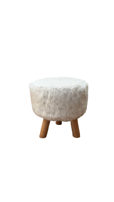 Tabouret en bois avec assise en tissu