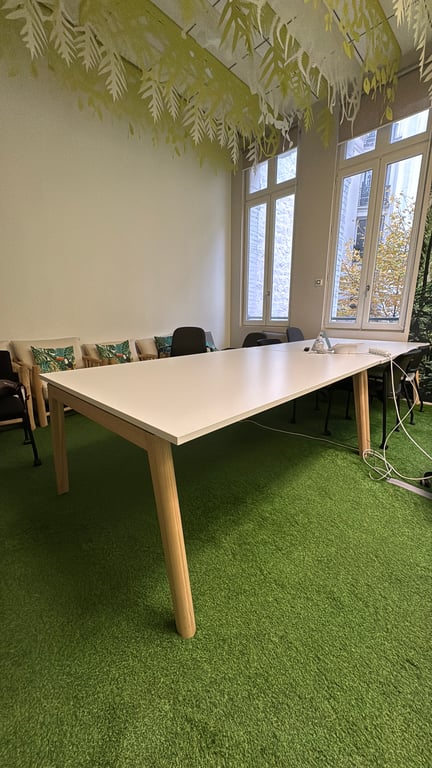 Table de réunion rectangulaire 120x180 - Gosto Cosy wood 8P - 3-4