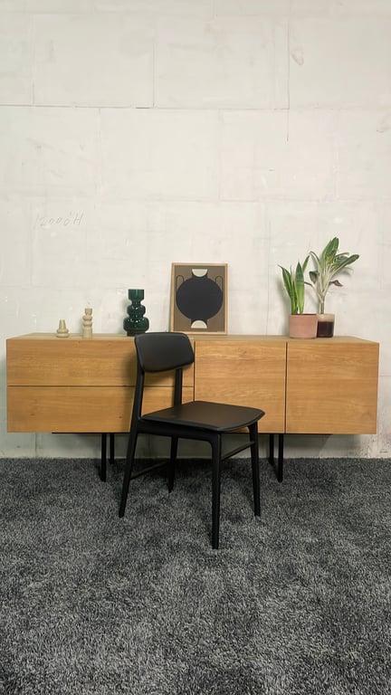 Chaise de cafétéria Molteni&C Woody en cuir - 3-4