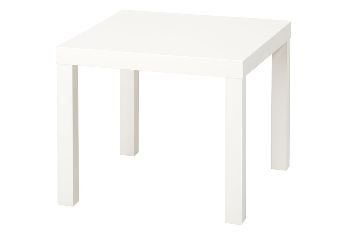 Table basse rectangulaire en mélaminé blanc