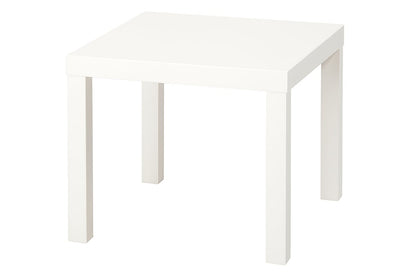 Table basse rectangulaire en mélaminé blanc