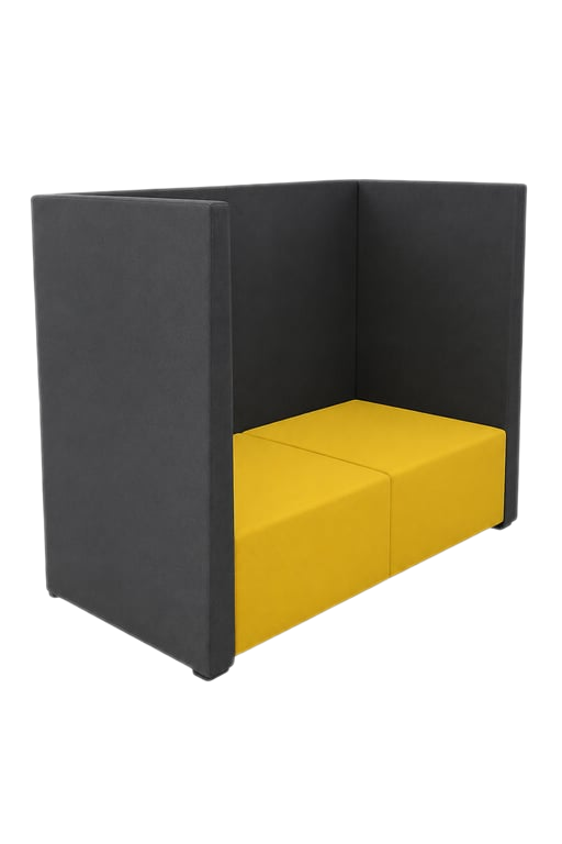 Canapé acoustique 2 places jaune et noir