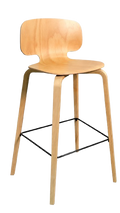 Chaise/tabouret haut en bois contreplaqué couleur Chêne clair