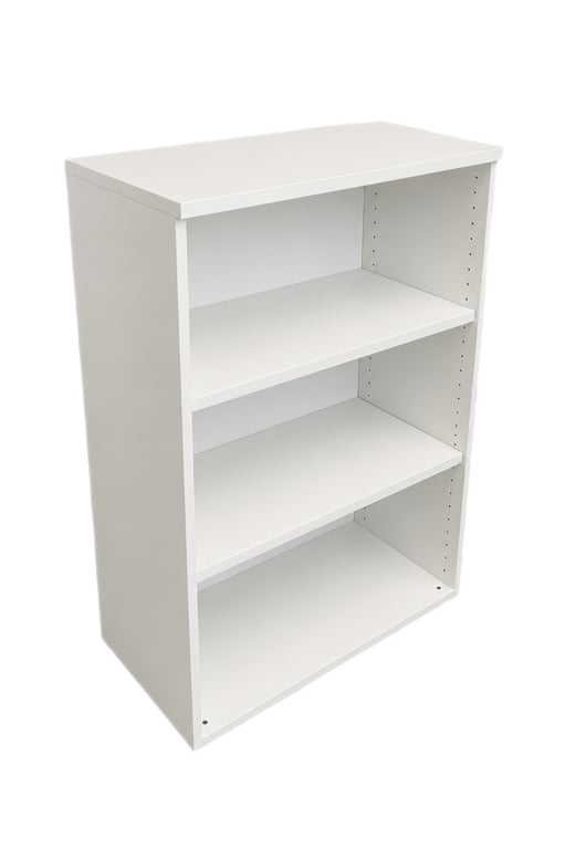 Bibliothèque en bois mélaminé blanc