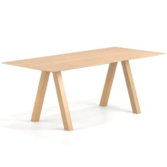 Table de cafétéria rectangulaire en bois massif par Vicarbe
