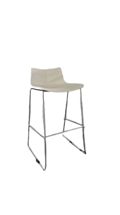 Chaise tabouret haut métal blanc - 3-4