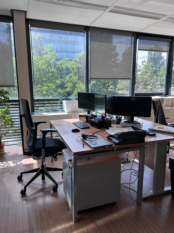 Bureau droit 160x80 Bois et Métal - ambiance