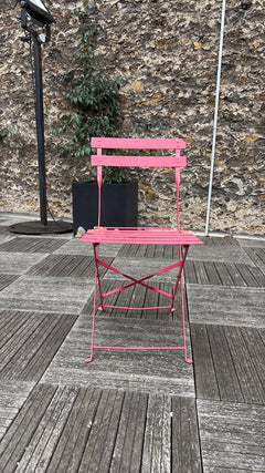 Chaise pliante métal rouge - 3-4