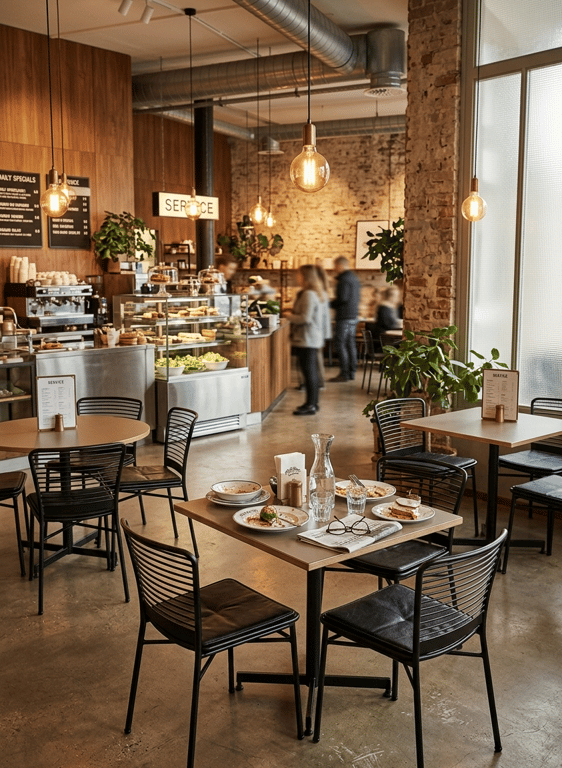 Chaise de cafétéria empilable en métal noir