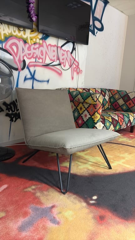 Fauteuil en tissu gris Maison du monde - 3-4