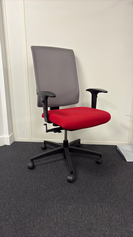 Fauteuil de bureau Rouge et gris - 3-4