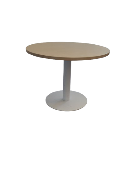 Table polyvalente ronde 100cm en métal et mélaminé