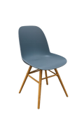 Chaise de cafétéria en plastique et bois