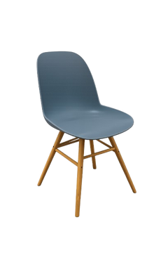 Chaise de cafétéria en plastique et bois