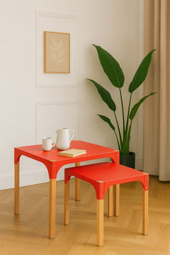 Table basse rectangulaire métal bois