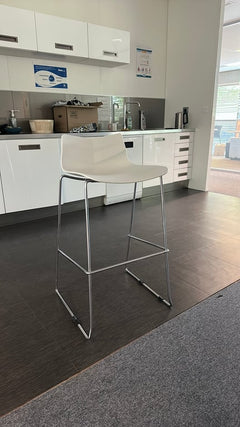 Chaise tabouret haut métal blanc - 3-4