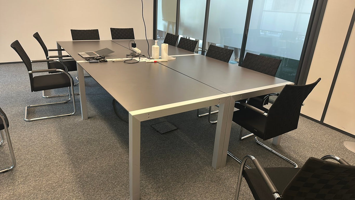 Table de réunion 330x90 Bois et métal - 3-4