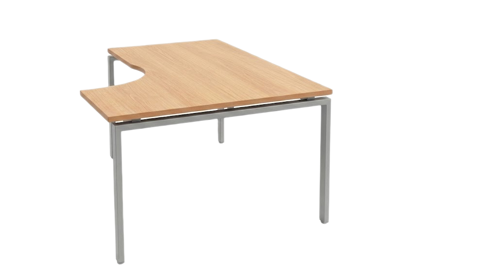 Bureau d'angle 180x120 en bois et métal - Modèle arrondi