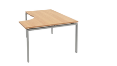 Bureau d'angle 180x120 en bois et métal - Modèle arrondi