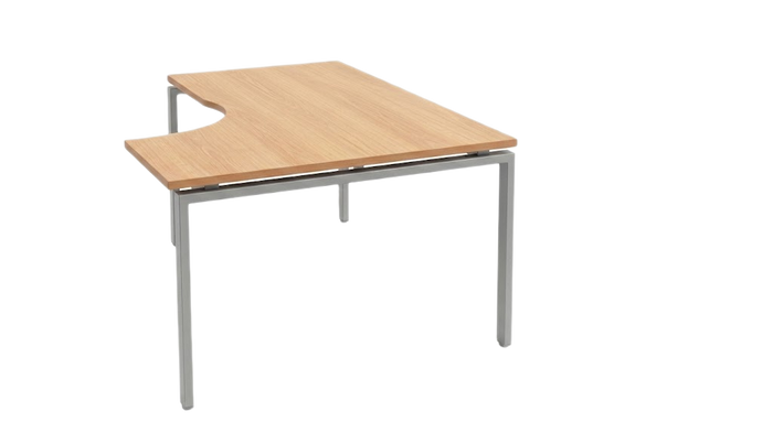 Bureau d'angle 180x120 en bois et métal - Modèle arrondi