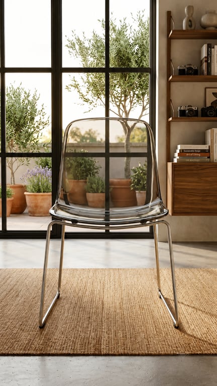 Chaise cafétéria transparente