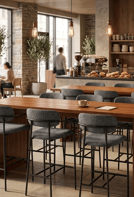 Chaise/tabouret haut avec accoudoirs