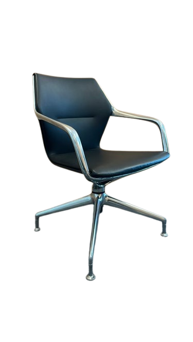 Chaise de réunion en cuir noir