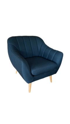 Fauteuil en tissu bleu - 3-4