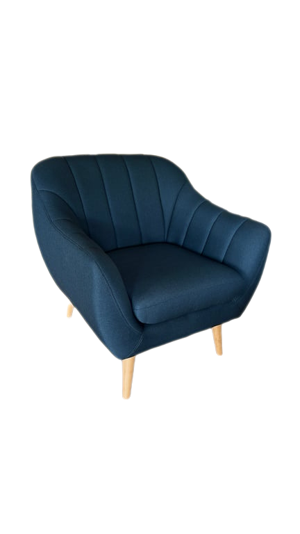 Fauteuil en tissu bleu
