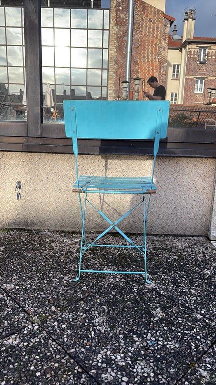 Chaise pliante Sky Blue en métal - 3-4