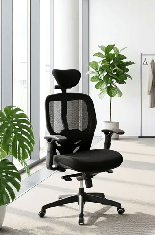 Fauteuil de bureau en résille noir