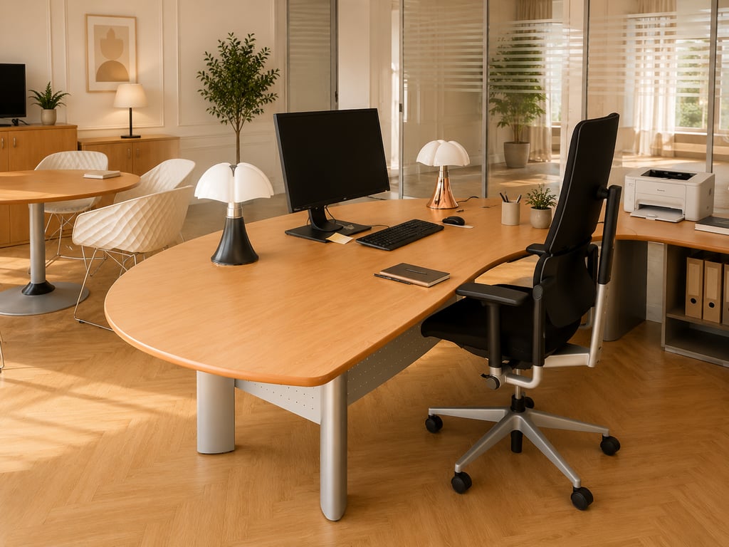 Bureau de direction 205x100 - Chêne et métal lightgrey