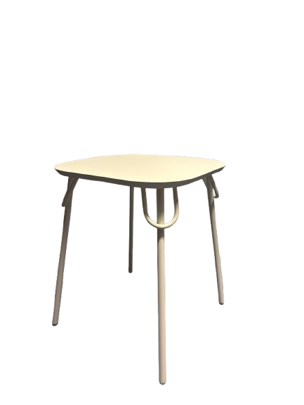 Table d'extérieur rectangulaire en métal blanche