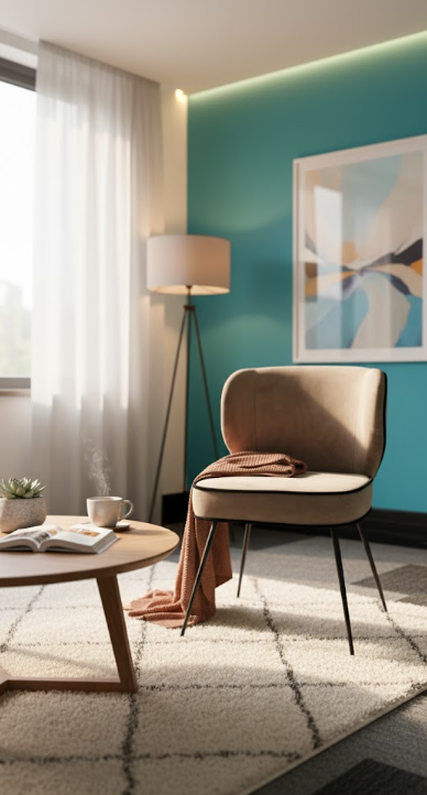 Fauteuil en velours avec pieds en métal