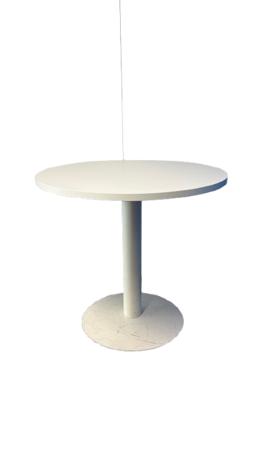 Table Polyvalente Ronde - Table blanche avec pieds en métal