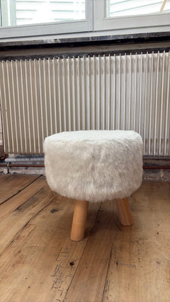 Tabouret en bois avec assise en tissu - 3-4