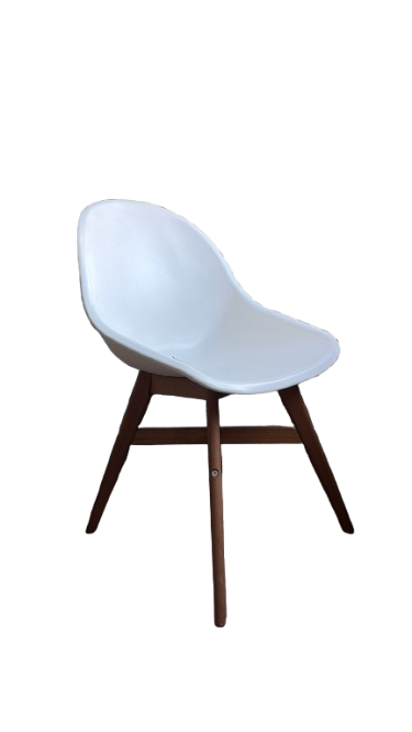 Chaise de réunion en plastique avec pieds en bois