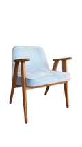 Fauteuil Gris en Velours avec Accoudoirs