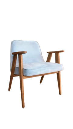 Fauteuil Gris en Velours avec Accoudoirs
