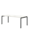 Bureau droit blanc pied gris 160-80