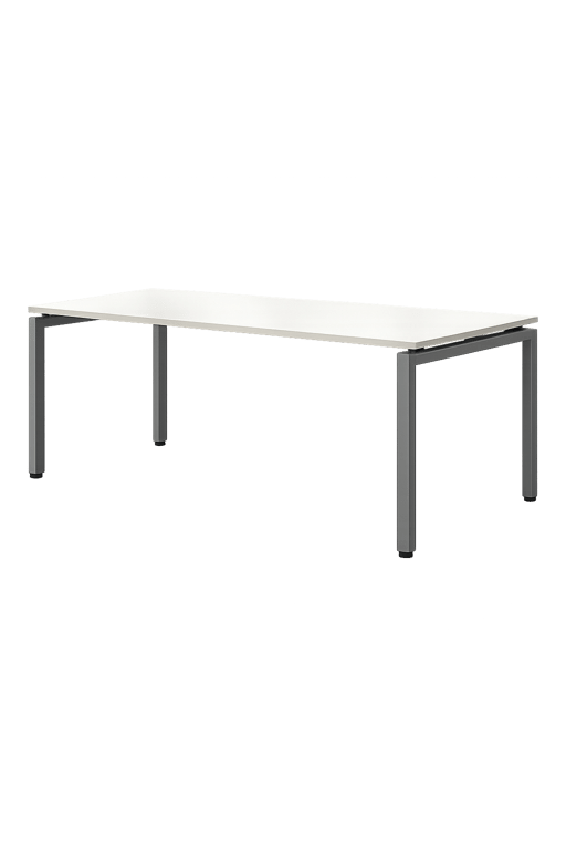 Bureau droit blanc pied gris 160-80