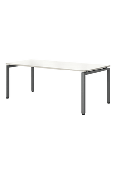 Bureau droit blanc pied gris 160-80
