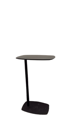 Table basse ovale en métal noir