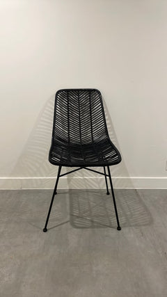 Chaise de cafétéria en bois et métal
