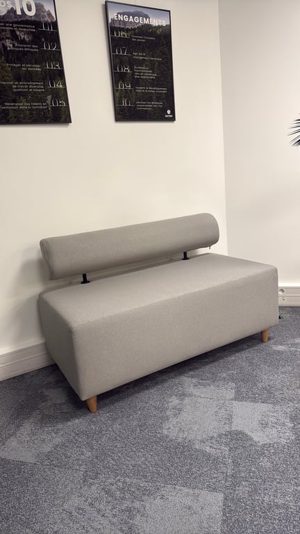 Canapé rectangulaire Harmony Lightgrey - 3-4