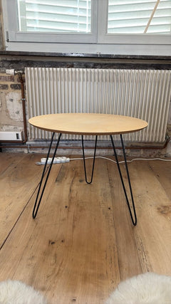 Table basse ronde en bois et métal - 3-4