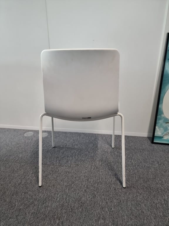 Chaise de réunion Lotus - Dossier Plein, Coque, Bleu et Blanc