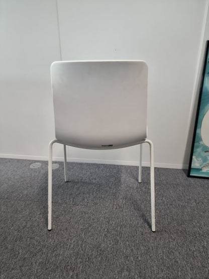 Chaise de réunion Lotus - Dossier Plein, Coque, Bleu et Blanc
